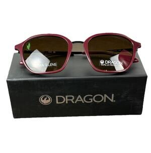 Dragon Fallon Sunglasses - Shiny Oxblood Frame w/ Lumalens Brown - NEW IN BOX